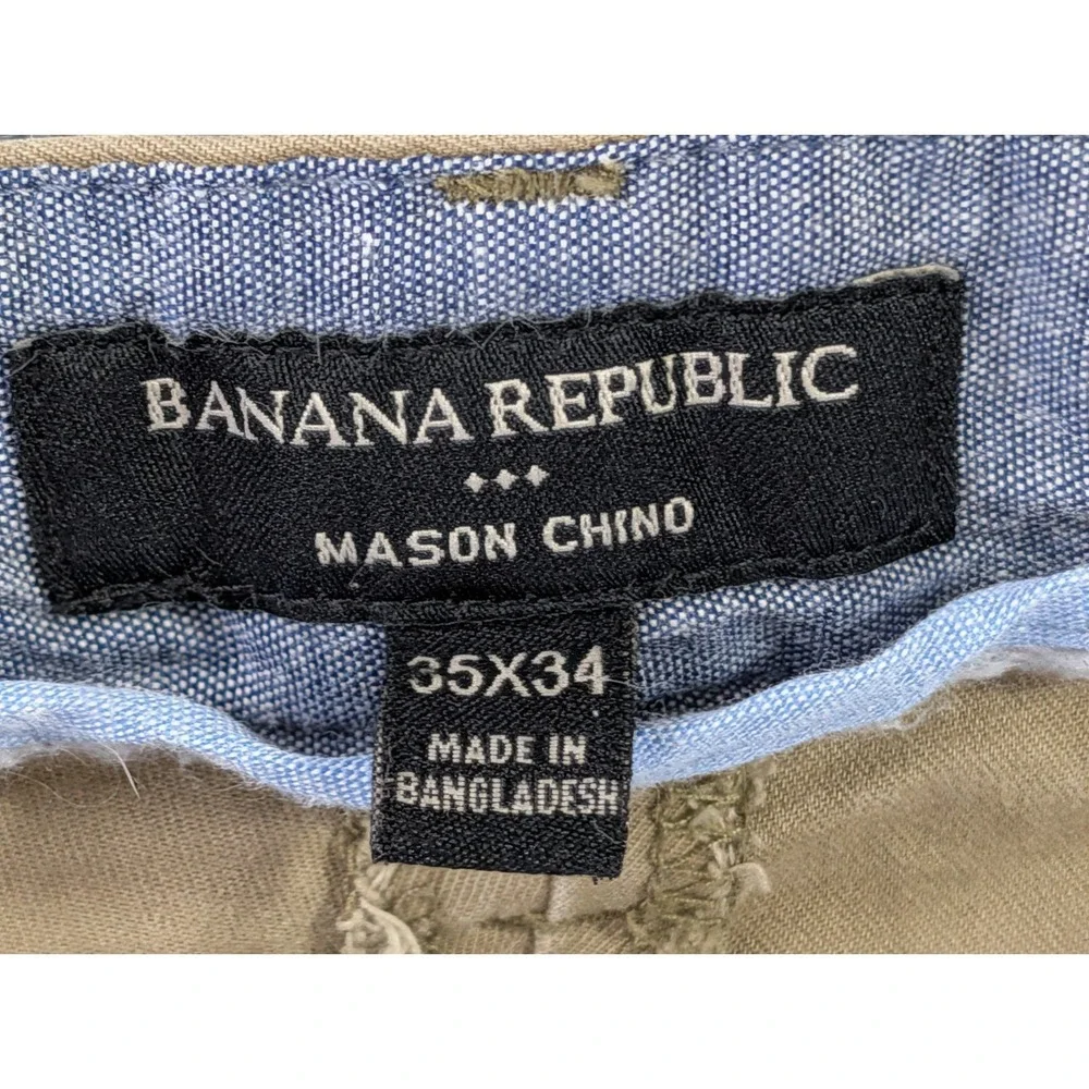 Banana Republic Mason Chino Pants Mens 35x34 Khaki Athletic Fit Stretch Tapered
